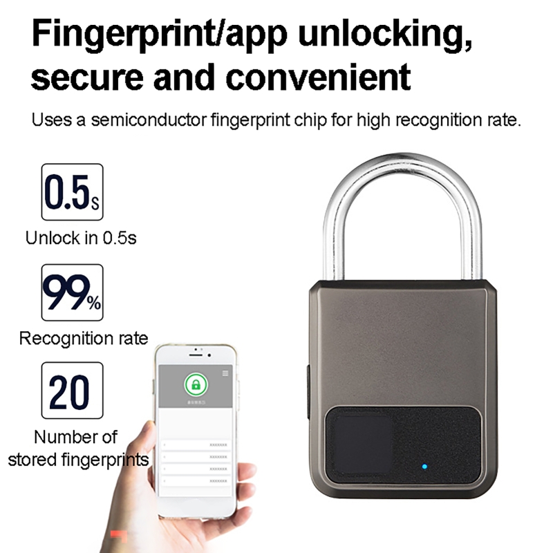 Fingerprint Padlock Waterproof - Letter Opener Brass ulasan dan harga