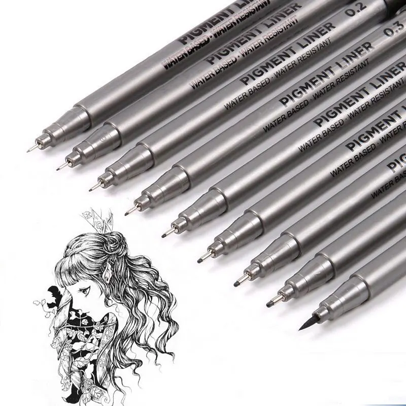 9Pcs/set Pigment Liner Micron  - Copic Marker Sketch ulasan dan harga